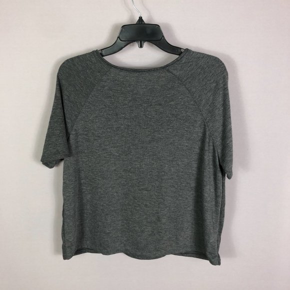 Go Couture Gray Short Sleeve Round Neck Casual Solid Pocket Shirt Sz Med… - Picture 5 of 7